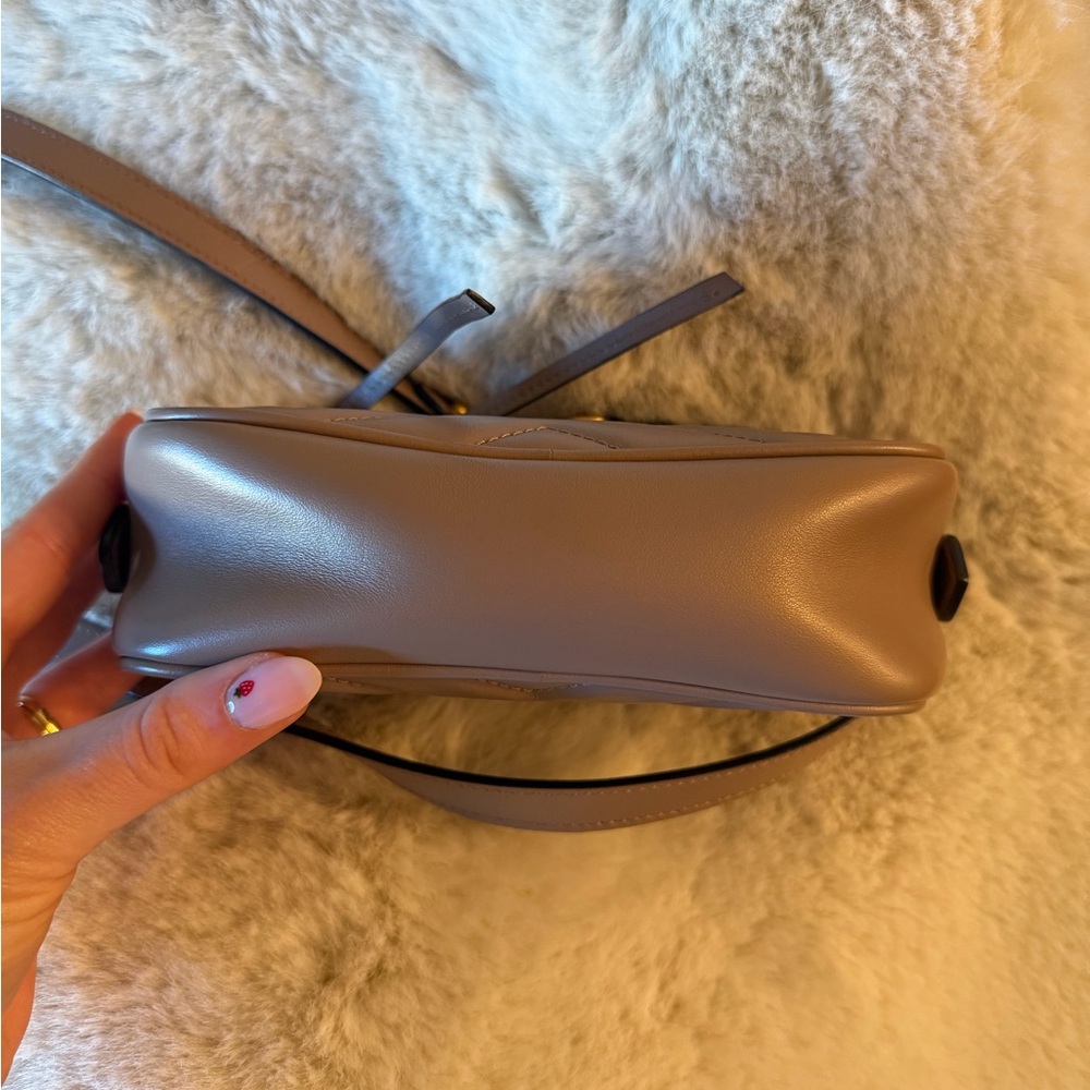 Gucci Taupe Quilted GG Marmont Crossbody Bag Mini - Picture 7 of 8